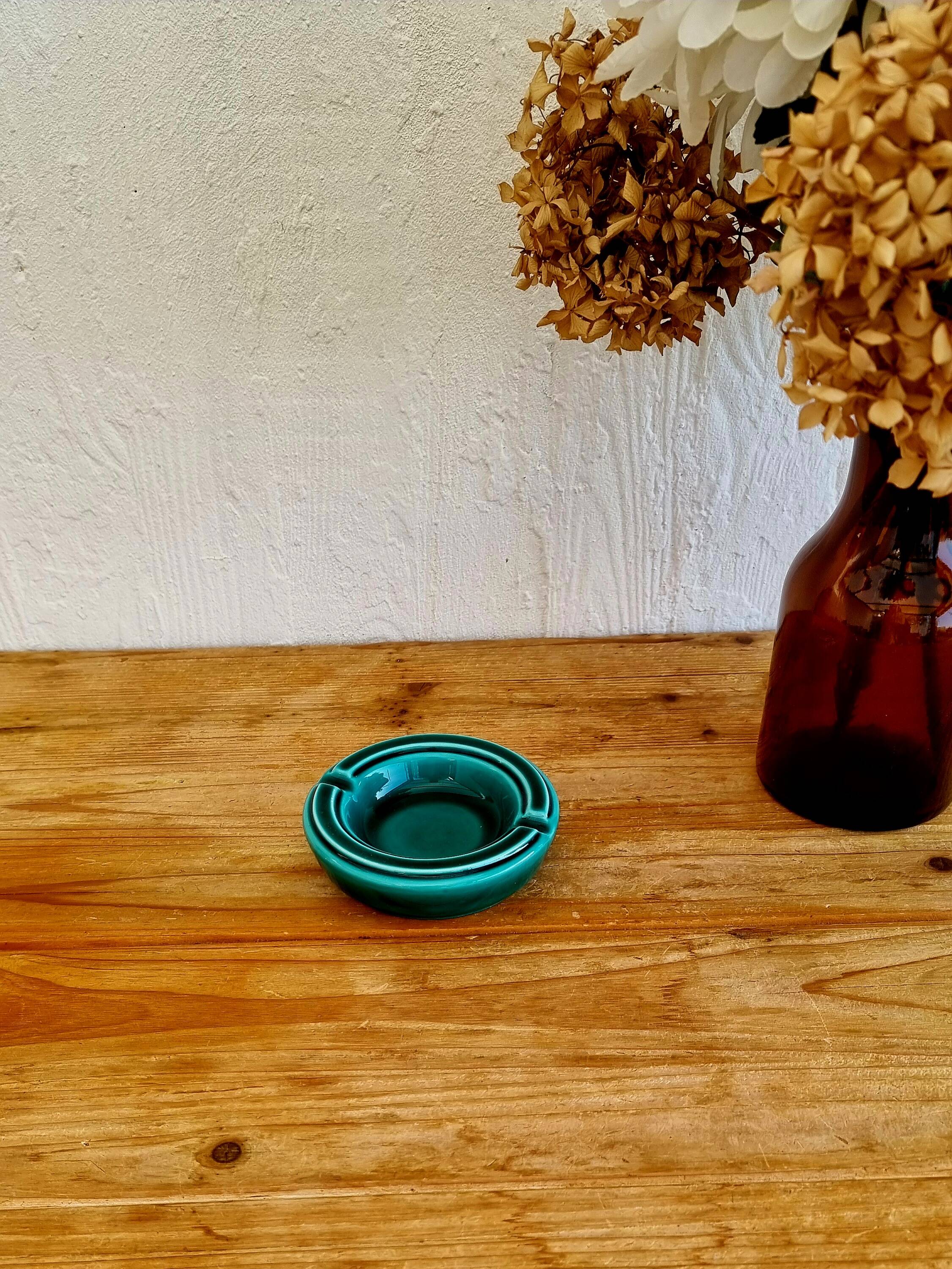 Cendrier turquoise Verceram vintage