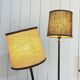 1960s floor lamp with three lights and its period lampshades.