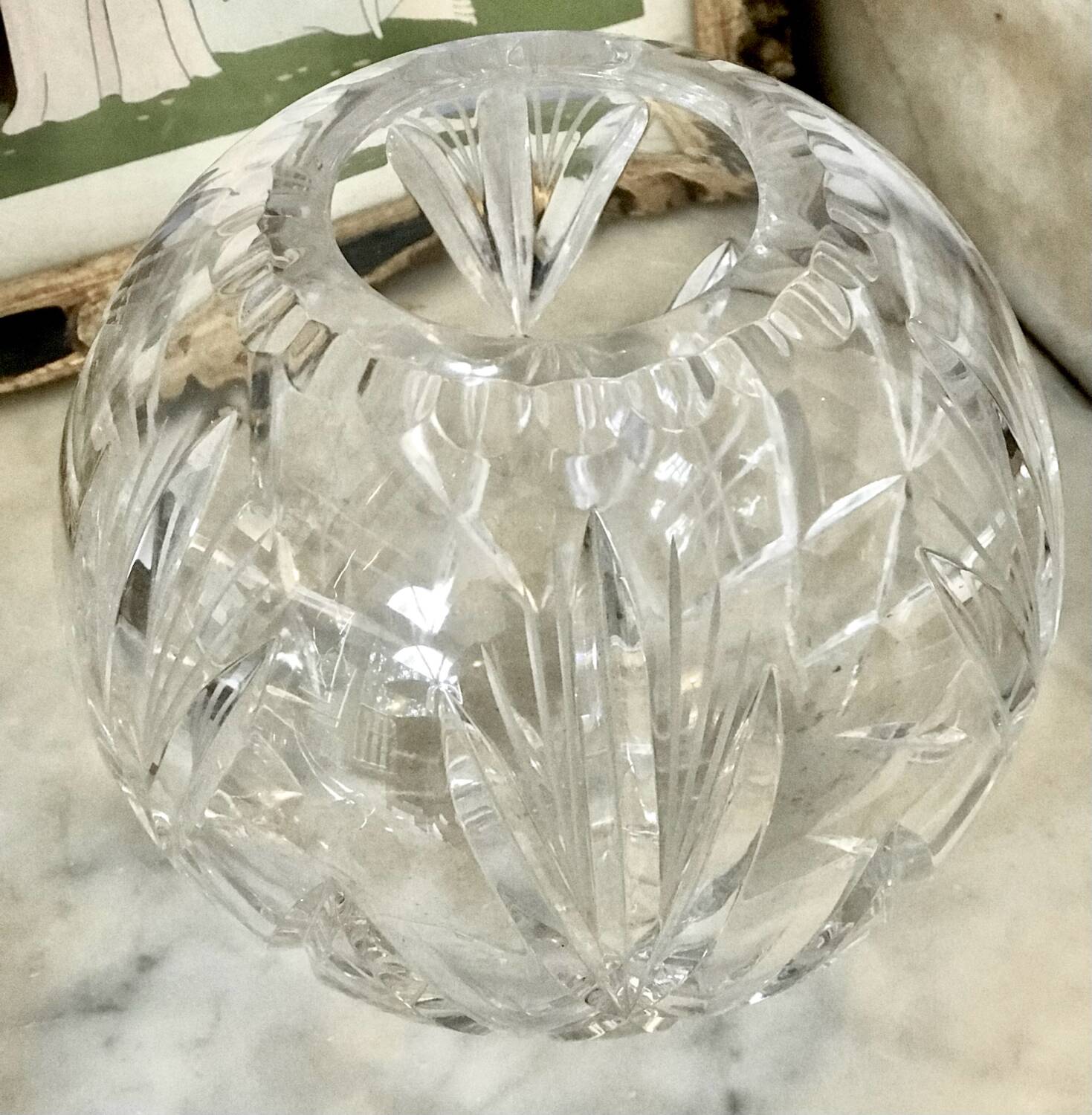 Vase boule en cristal clair st louis