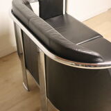 Vintage sofa in synthetic leather and chrome metal, 1970s