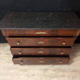 Mahogany chest of drawers with swan decoration