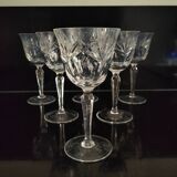 6 cut red wine glasses