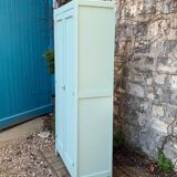 Vintage Parisian wardrobe, blue-green and gray