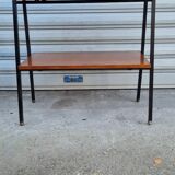 Teak and metal side table