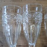 6 flûtes en verre épais ciselé