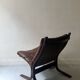 Fauteuil scandinave en cuir cognac "Siesta" par Ingmar Relling pour Westnofa 1960