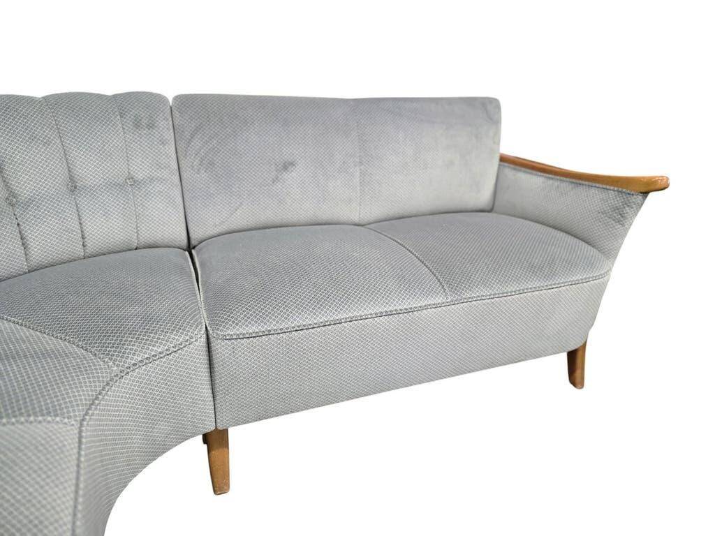 Light blue vintage corner sofa