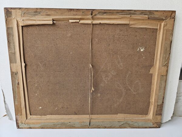 Tableau Huile sur Isorel - Chevaux Signé SL (Signature a identifier)