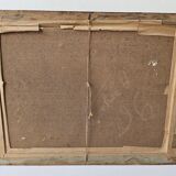 Oil painting on hardboard - Horses Signed SL (Signature to be identified)