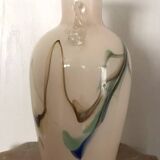 Vase type amphora in blown glass and artistic inclusion 20.5 cm