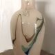 Vase type amphora in blown glass and artistic inclusion 20.5 cm