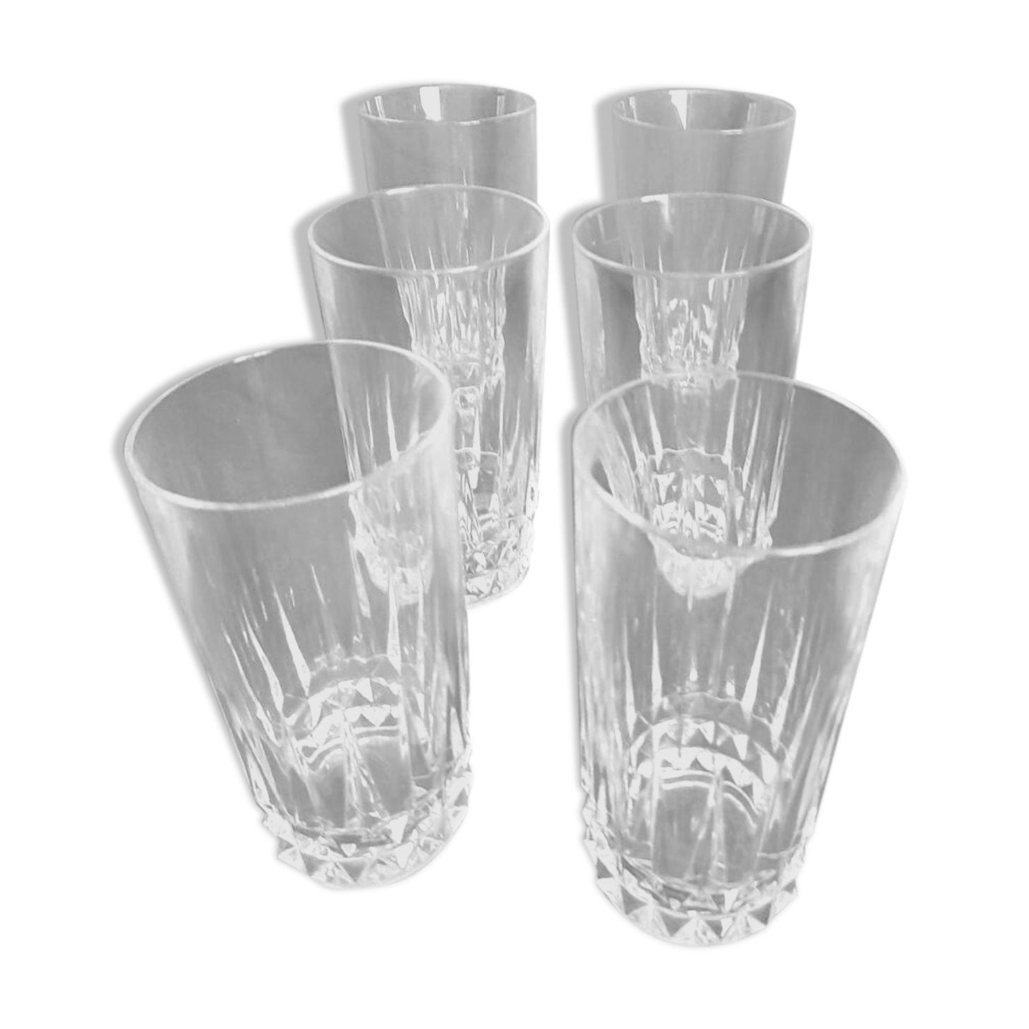6 verres haut en cristal d’Arques