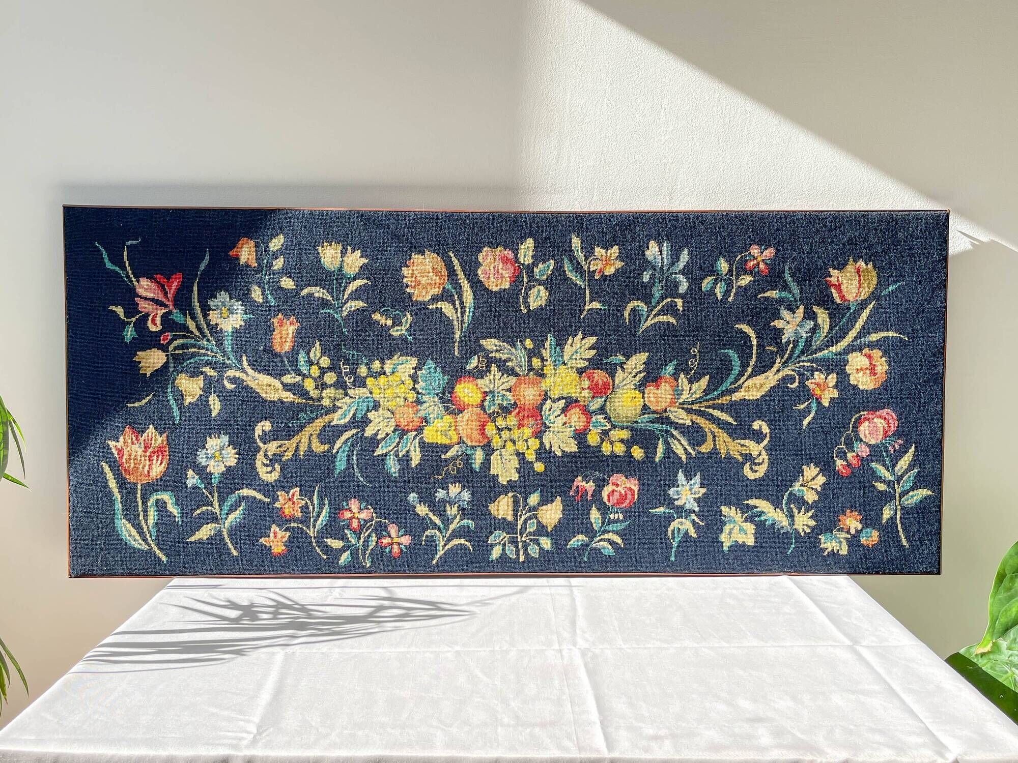 Large vintage floral pattern tapestry, 1970s
