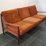 Scandinavian vintage 3-seater sofa in solid wood