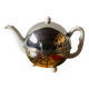 Old insulating teapot in ceramic and chrome metal - Dovo Tiel