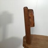 solid oak brutalist organically shaped chair