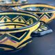 Earthenware Bowls St Jean de Bretagne Set of 4 Hand Decorated Geometric Black