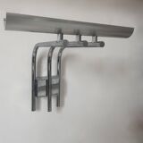 Pair of vintage Lumière Studio glass wall lights, chrome-plated metal, France 1970