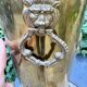 Brass umbrella stand from the 1950s, baroque style.