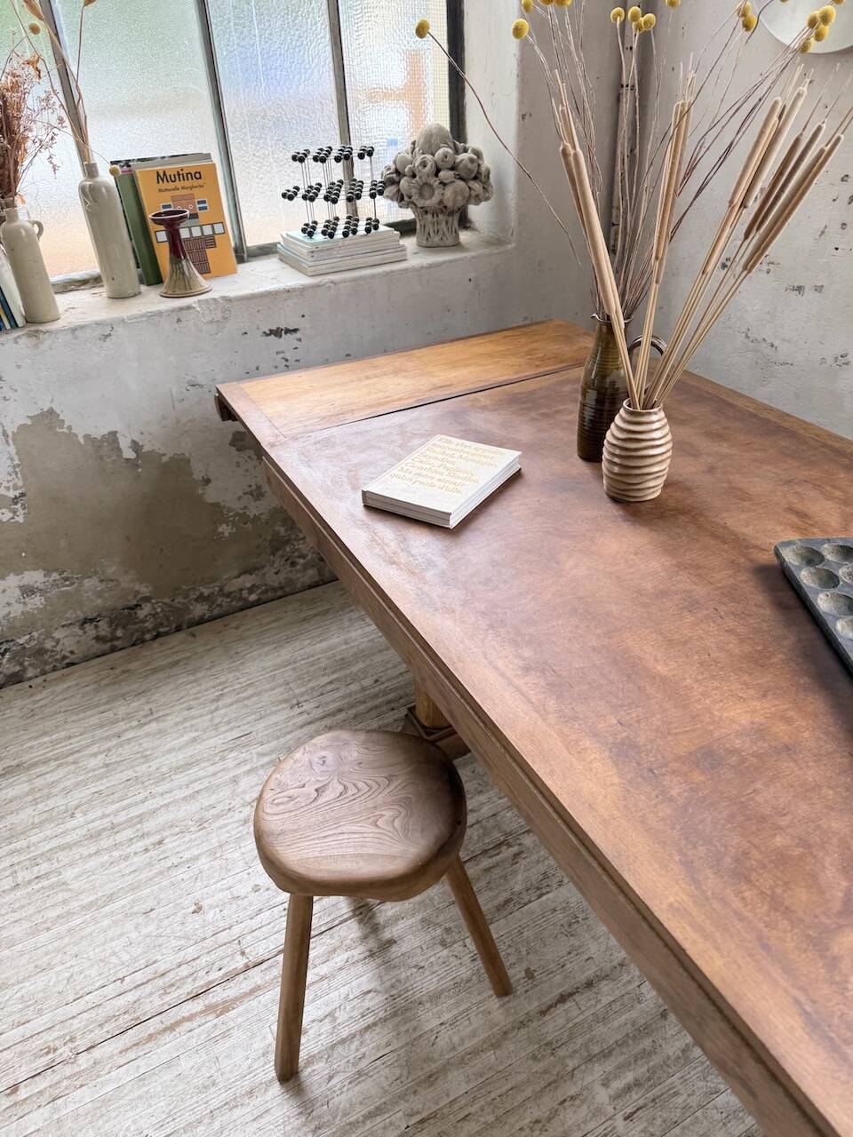 Table de repas chêne 1940 Dudouyt 240cm