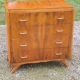 Vintage chest of drawers in walnut compass legs 4 drawers from the 1950s