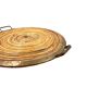 Brass and wicker tray, Italy ca. 1970