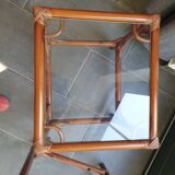 Tables gigognes en bambou rotin et verre