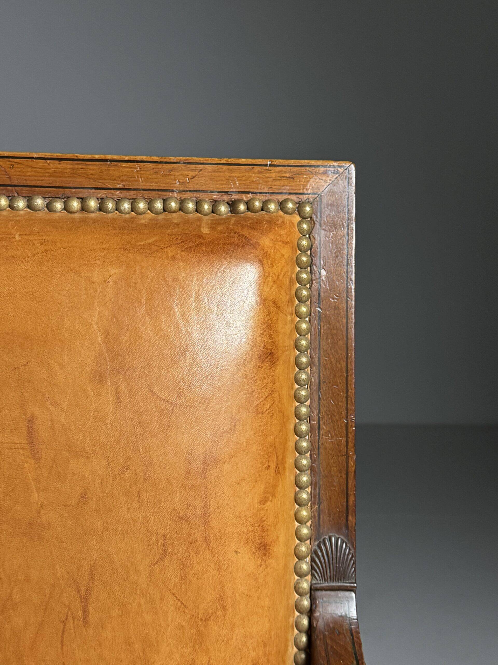 French armchair 19th century leather
