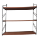 Scandinavian tomado wire wall shelf in teak, 1970