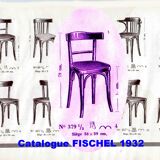 Set of 2 chairs bistro fischel 1930, wooden seats