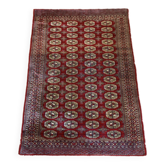 Wool, pakistan bukhara carpet, persian weave, 1970's, vintage