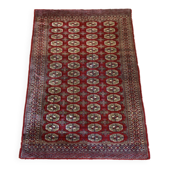 Laine, tapis pakistan bukhara, tissage persan, années 1970, vintage