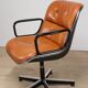 Charles Pollock leather office chair, Knoll edition, 1970