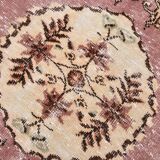 Rare Tapis Vintage Anatolie | Rose Antique & Crème Floral Rug, 185x314 Cm