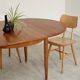 Round extending table, light oak, East Germany, 1960s