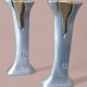 Pair of brutalist candlesticks in bronze and aluminum - David Marshall.