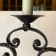 Pair of 3-light wrought iron candlesticks on vintage legs