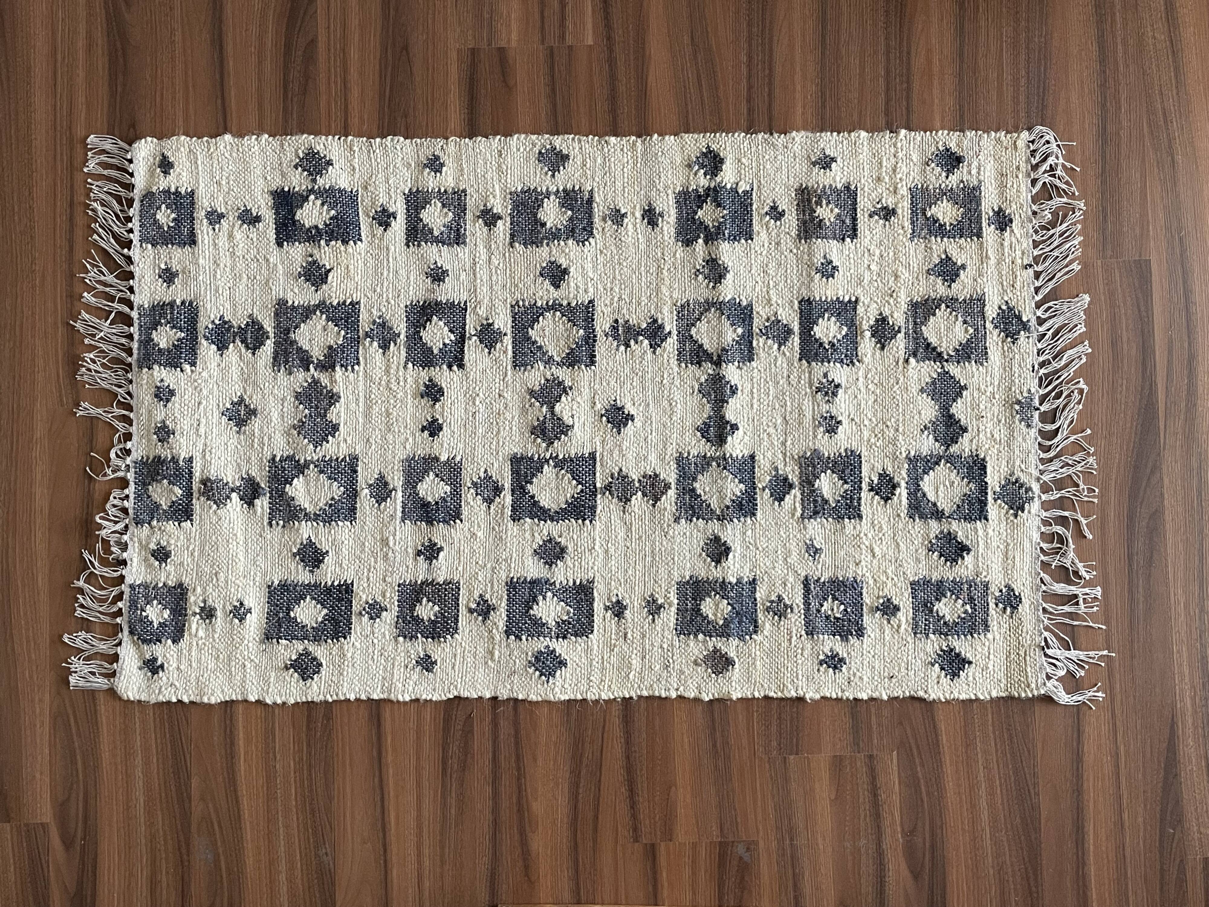 2.5x4ft-hemp\cotton handmade kilim rug,area, floor,dinning area,custom rugs\carpet