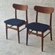 Pair of solid teak dining chairs, Denmark 1960s