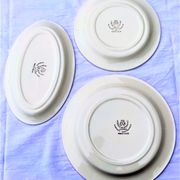 service of 12 flat plates /12 for dessert / 1 hand painted dish st amand 1960