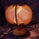 Scandinavian table lamp in vintage wire and wood from the 70s