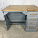 Retractable desk oak patina