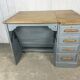 Bureau escamotable chêne patine