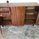 Vintage enfilade 1960-1980's blond walnut veneer handles brass