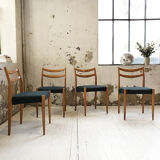 Set 4 green Scandinavian chairs