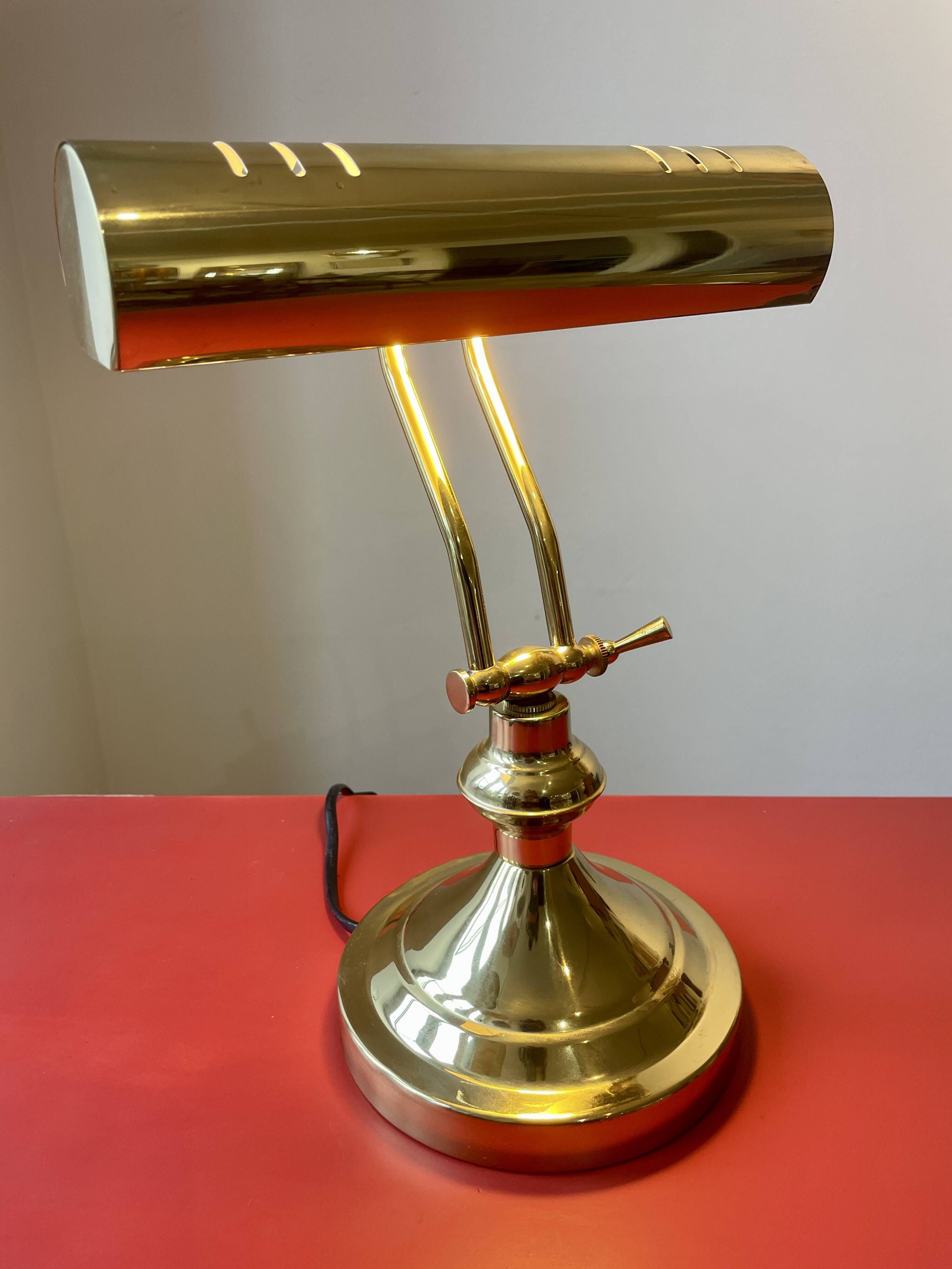 Lampe de notaire, de banquier doré