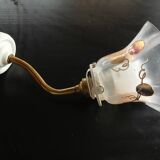 Elbow Wall Lamp Porcelain Tulip Gold with Flowers
