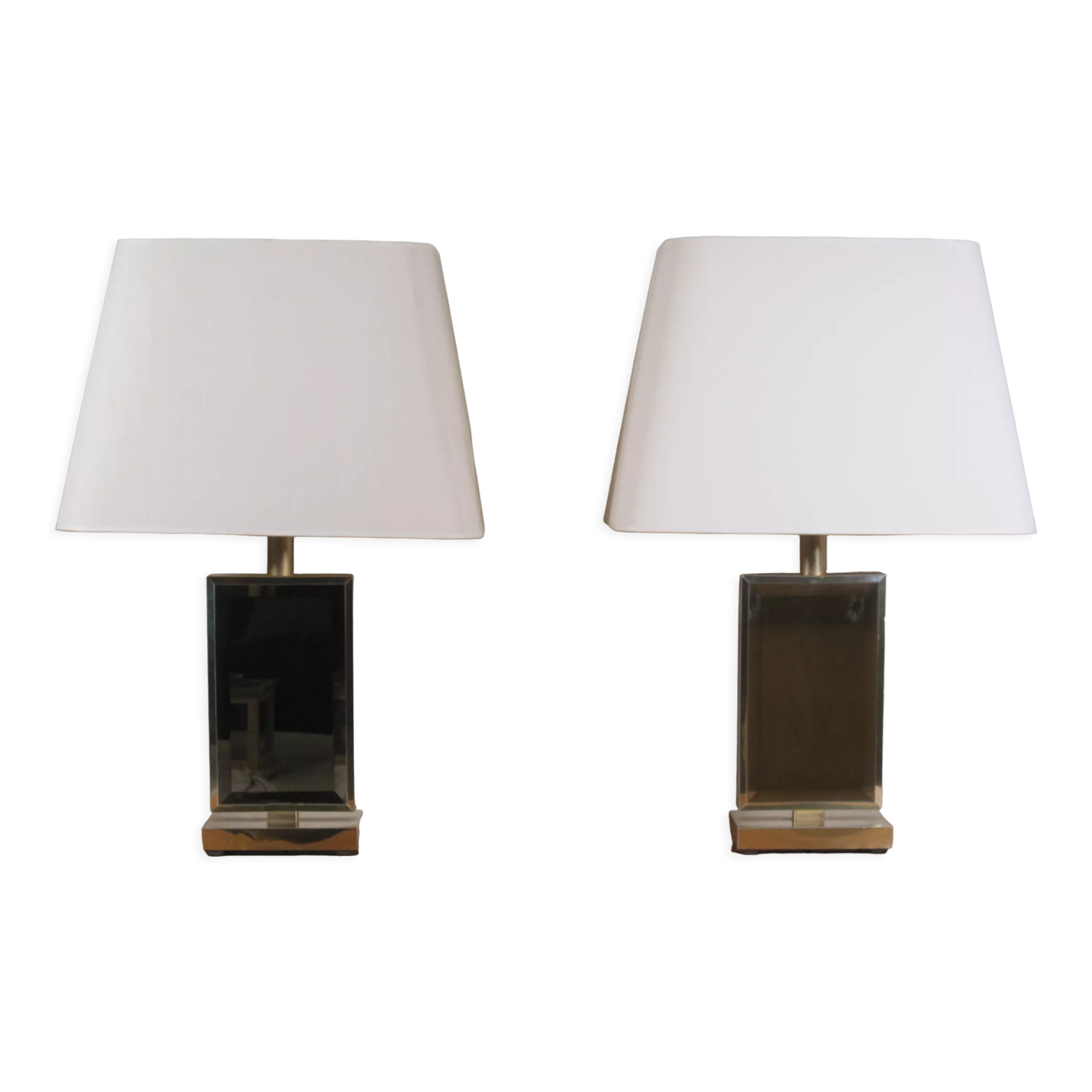 Pair of vintage design lamps seventies period 1970, Decorative Arts of the XX th