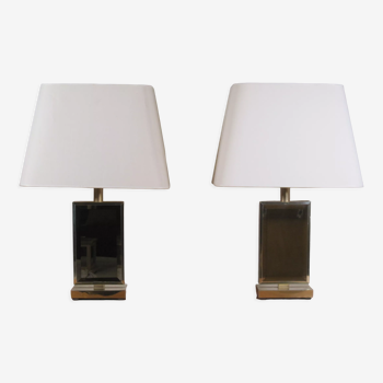 Pair of vintage design lamps seventies period 1970, Decorative Arts of the XX th