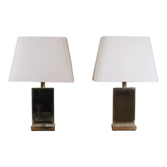 Pair of vintage design lamps seventies period 1970, Decorative Arts of the XX th